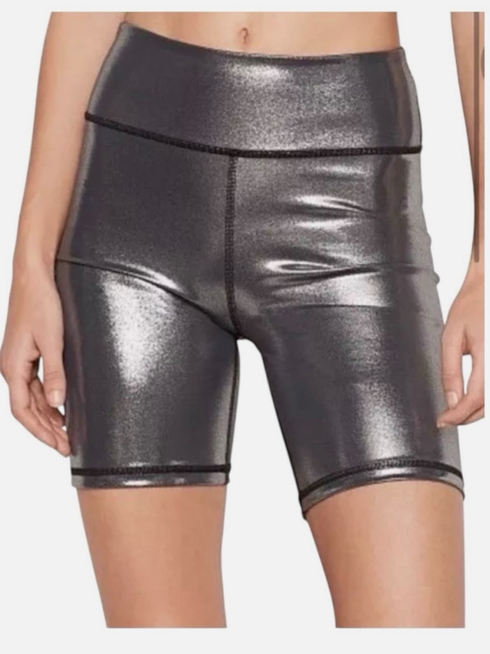 Victoria's Secret Sport "The Player" metallic silver biker short “7
